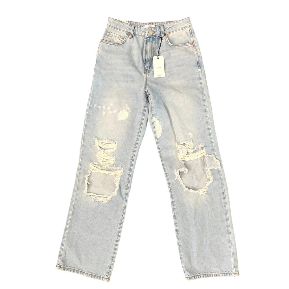 NWT Forever 21 Mom 90 style jeans, denim size 26 light wash preppy distressed